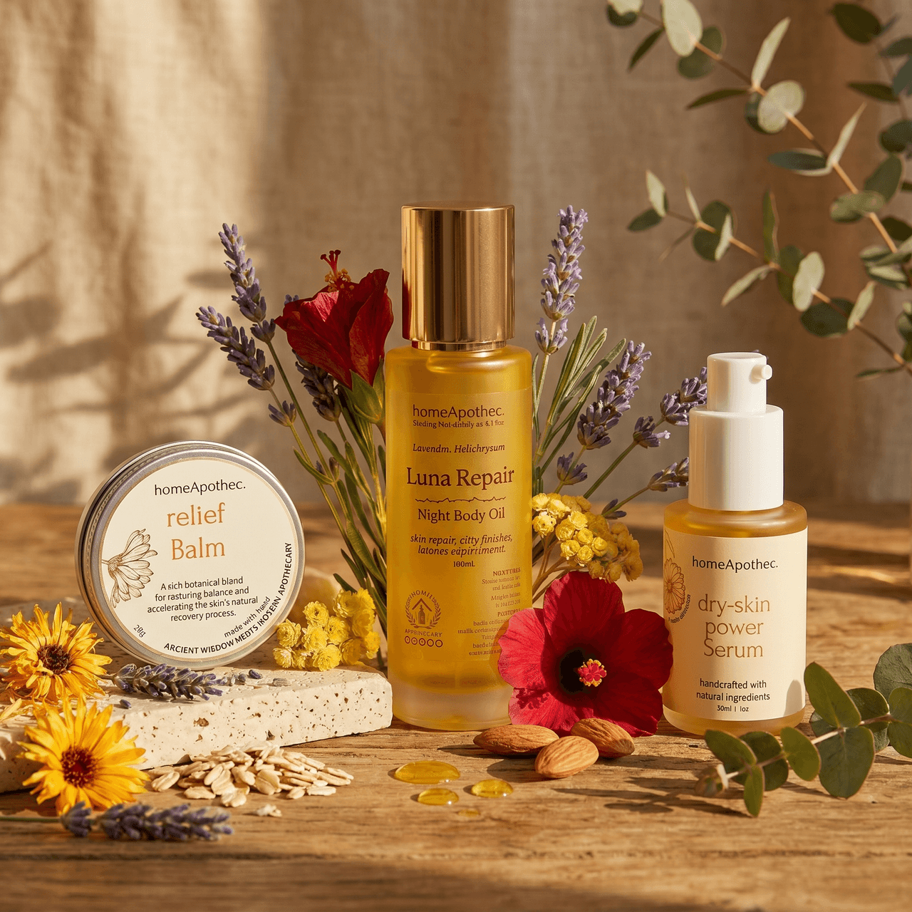 Dry Skin Recovery Set — Luna, Dry Skin Serum and Relief Balm