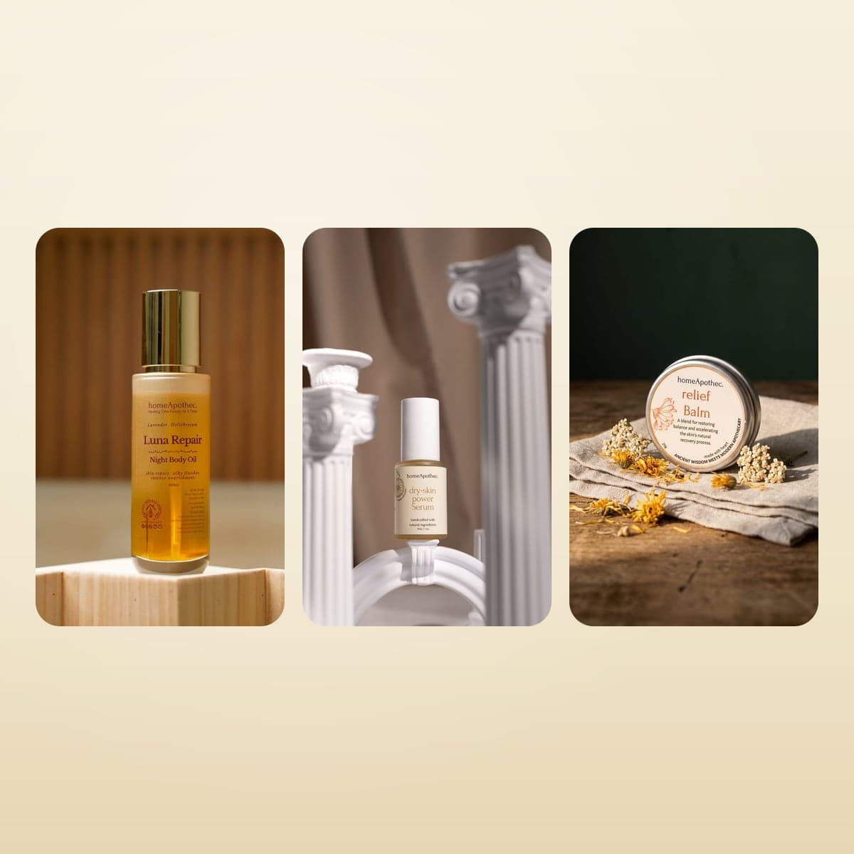 Luna Repair Night Body Oil, Dry Skin Power Serum and Relief Balm
