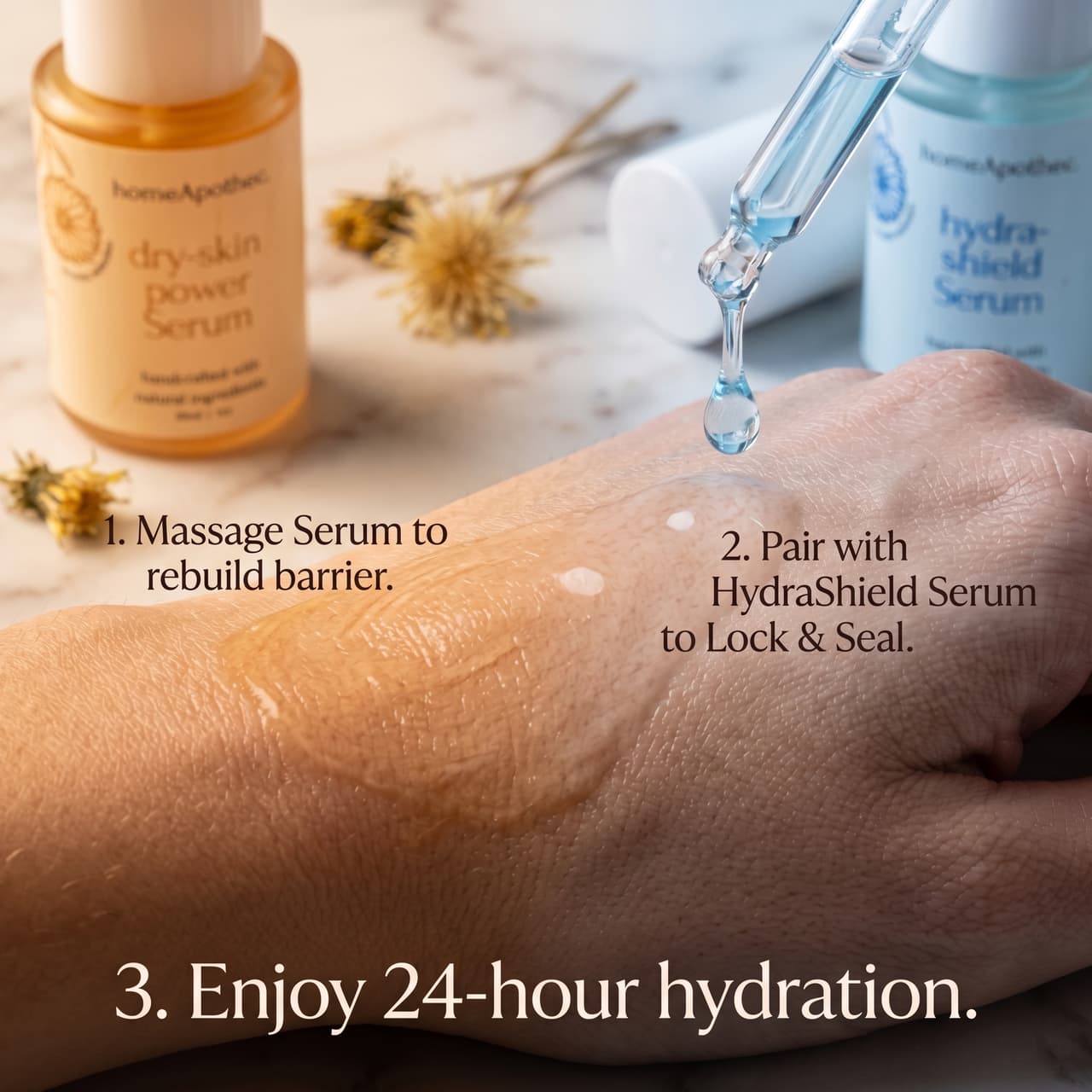 HydraShield Serum with Dry Skin Serum 2-step