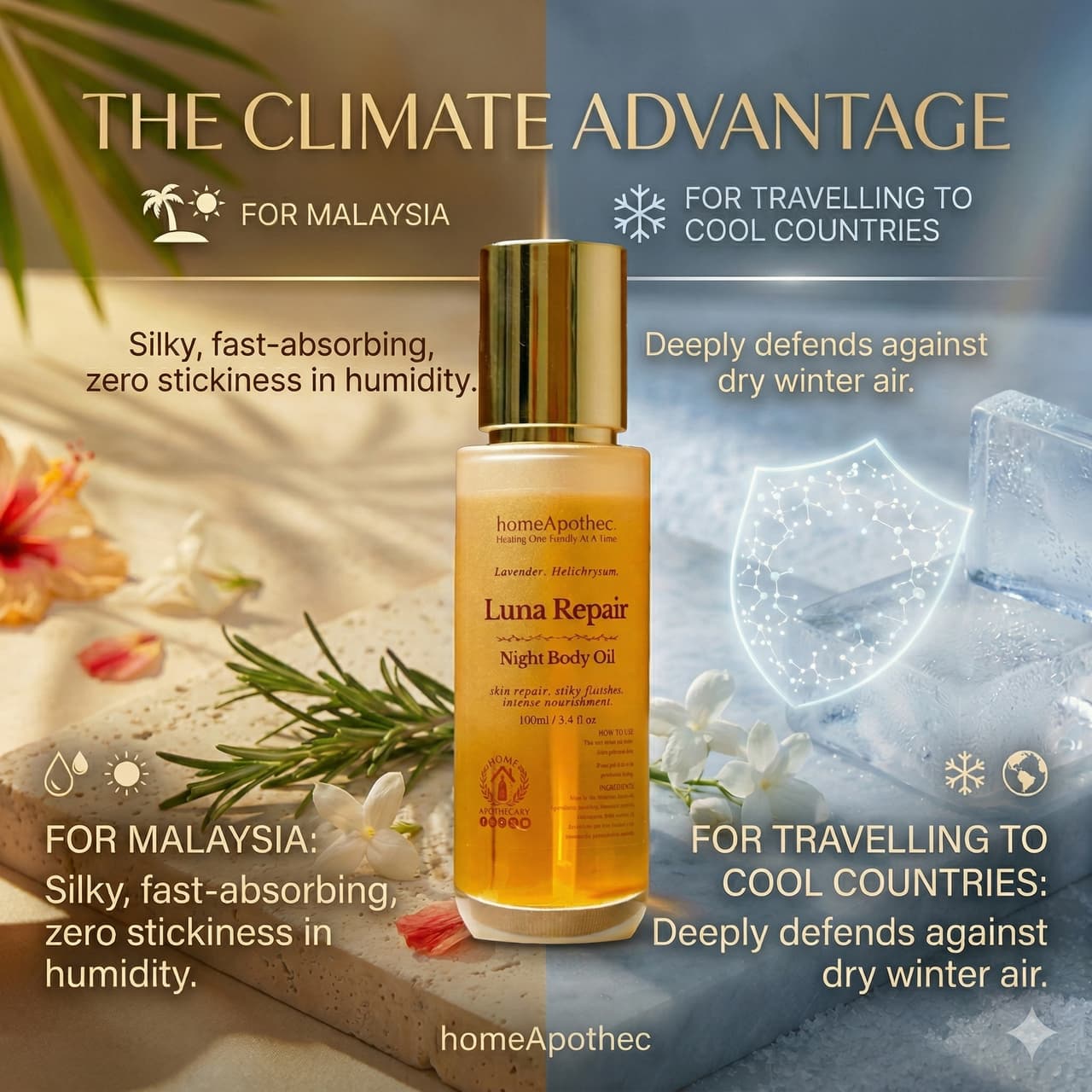 Luna Repair Body Oil — two ways to use