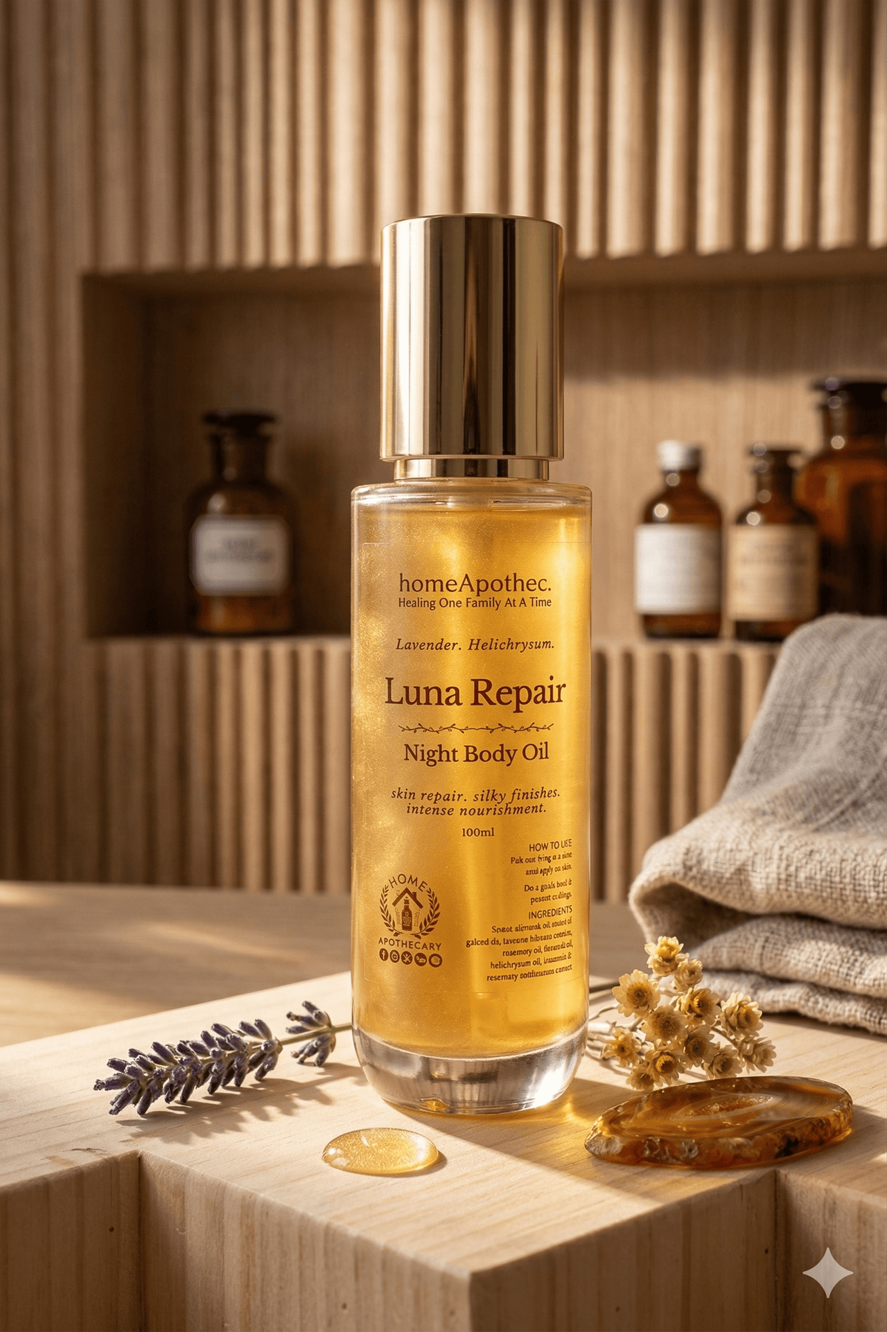 Luna Repair Night Body Oil 100ml bottle